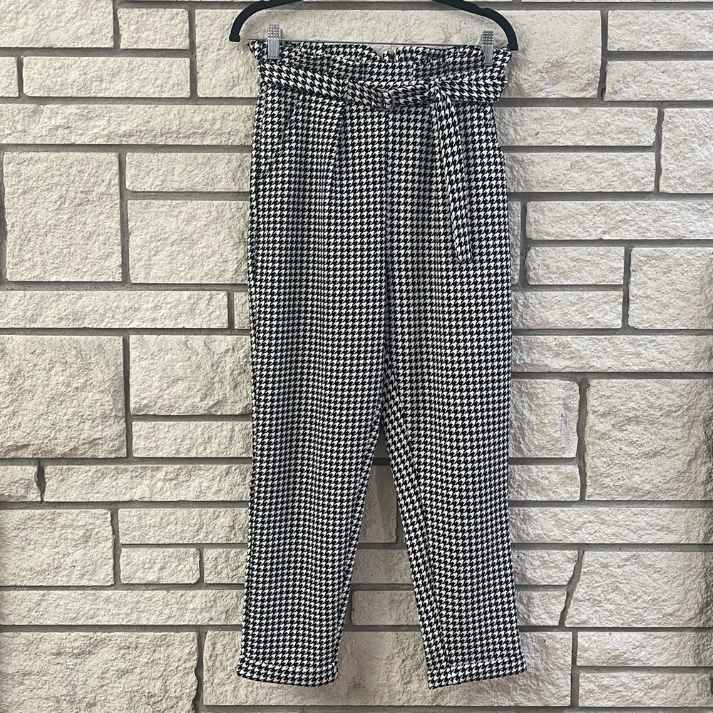 No Boundaries Black and White Cropped Gingham Pants